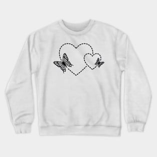 Butterflies with Hearts Crewneck Sweatshirt